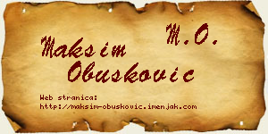 Maksim Obušković vizit kartica